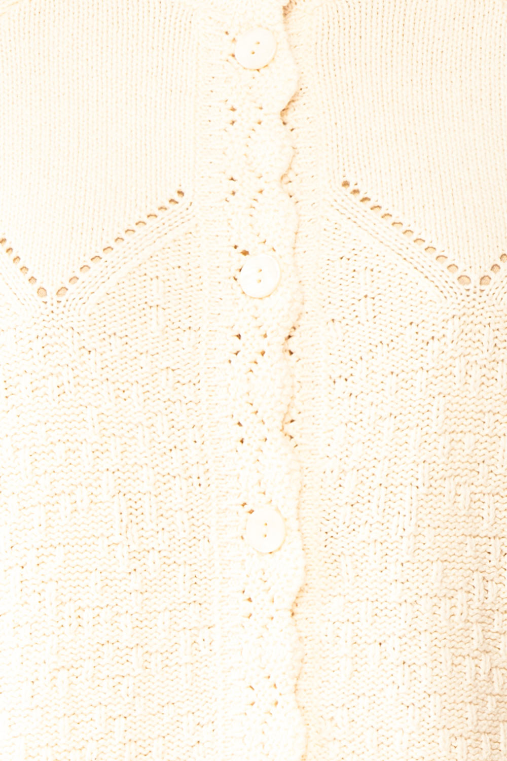 Casiraghi Beige Knit Cardigan w/ Scalloped Front | Boutique 1861 fabric
