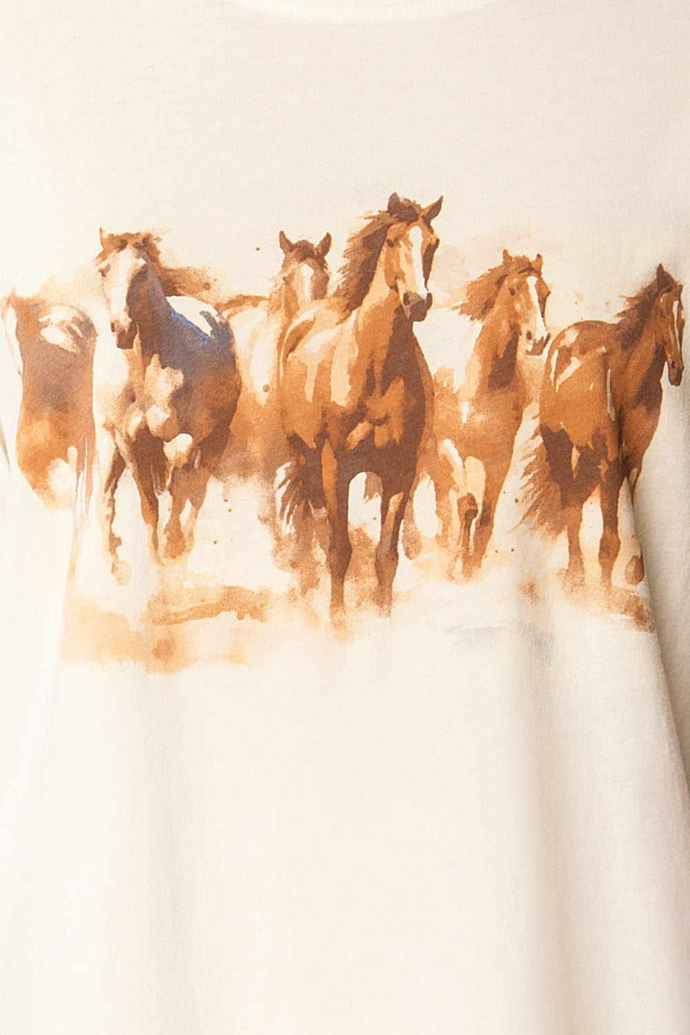 Cassino Ivory T-Shirt with Horse Print | La petite garçonne fabric