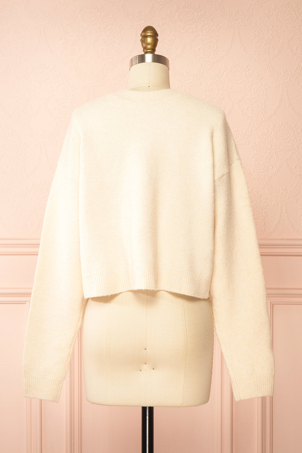 Cassiopee Beige Cardigan with Bows | Boutique 1861 back view