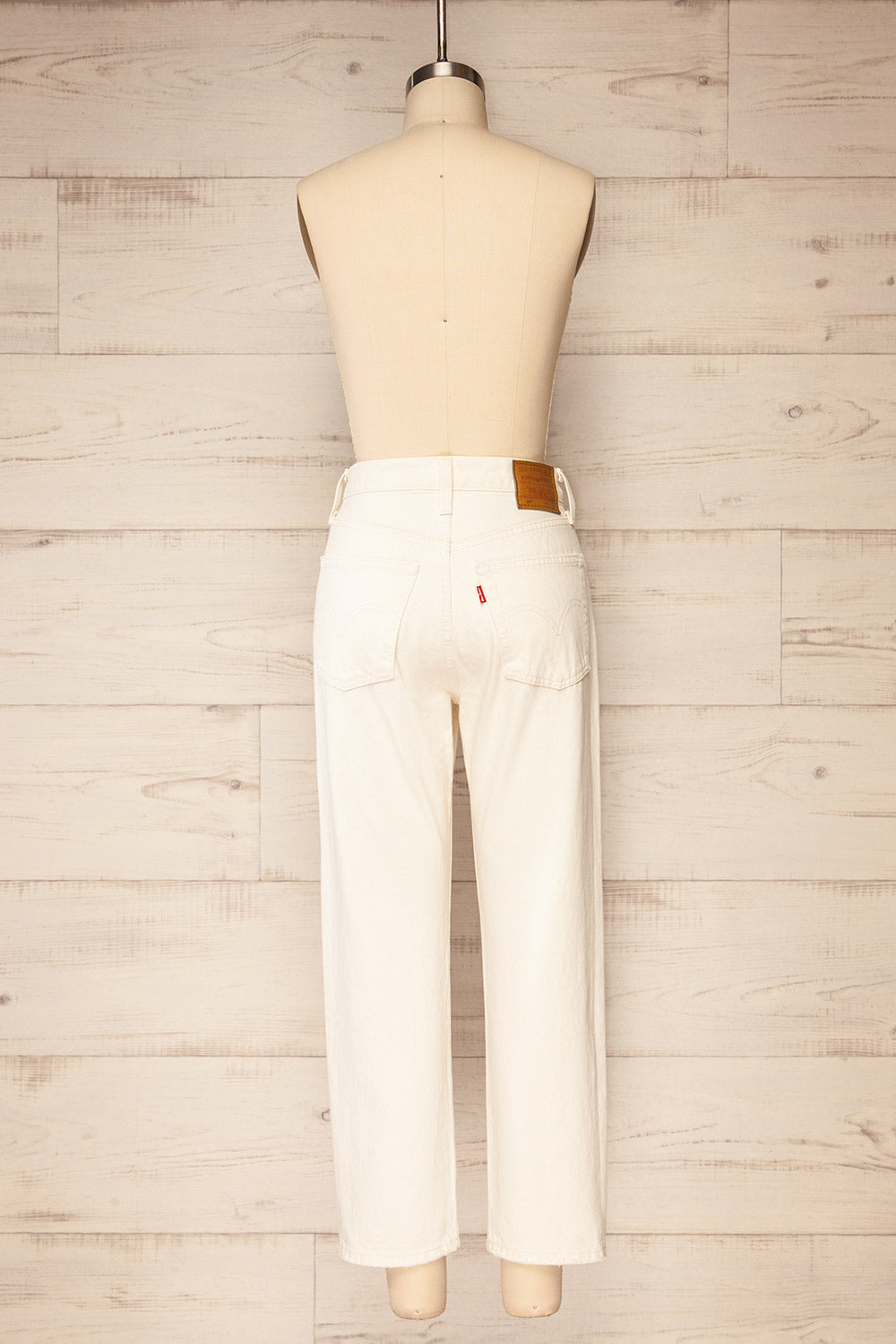 Cassius Ivory High-Waisted Straight Leg Jeans | La petite garçonne back view