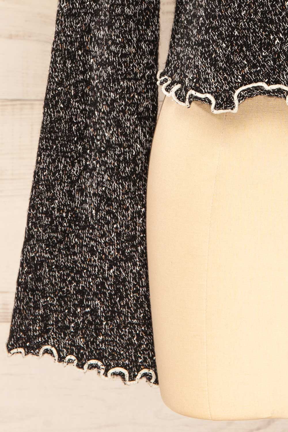 Castries Black & White Long Sleeve Top w/ Frills | La petite garçonne bottom