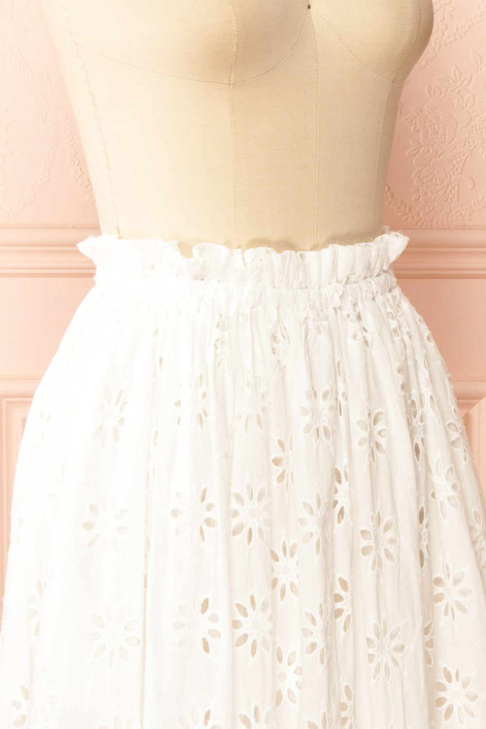 Cathia Long White Openwork Skirt | Boutique 1861 side