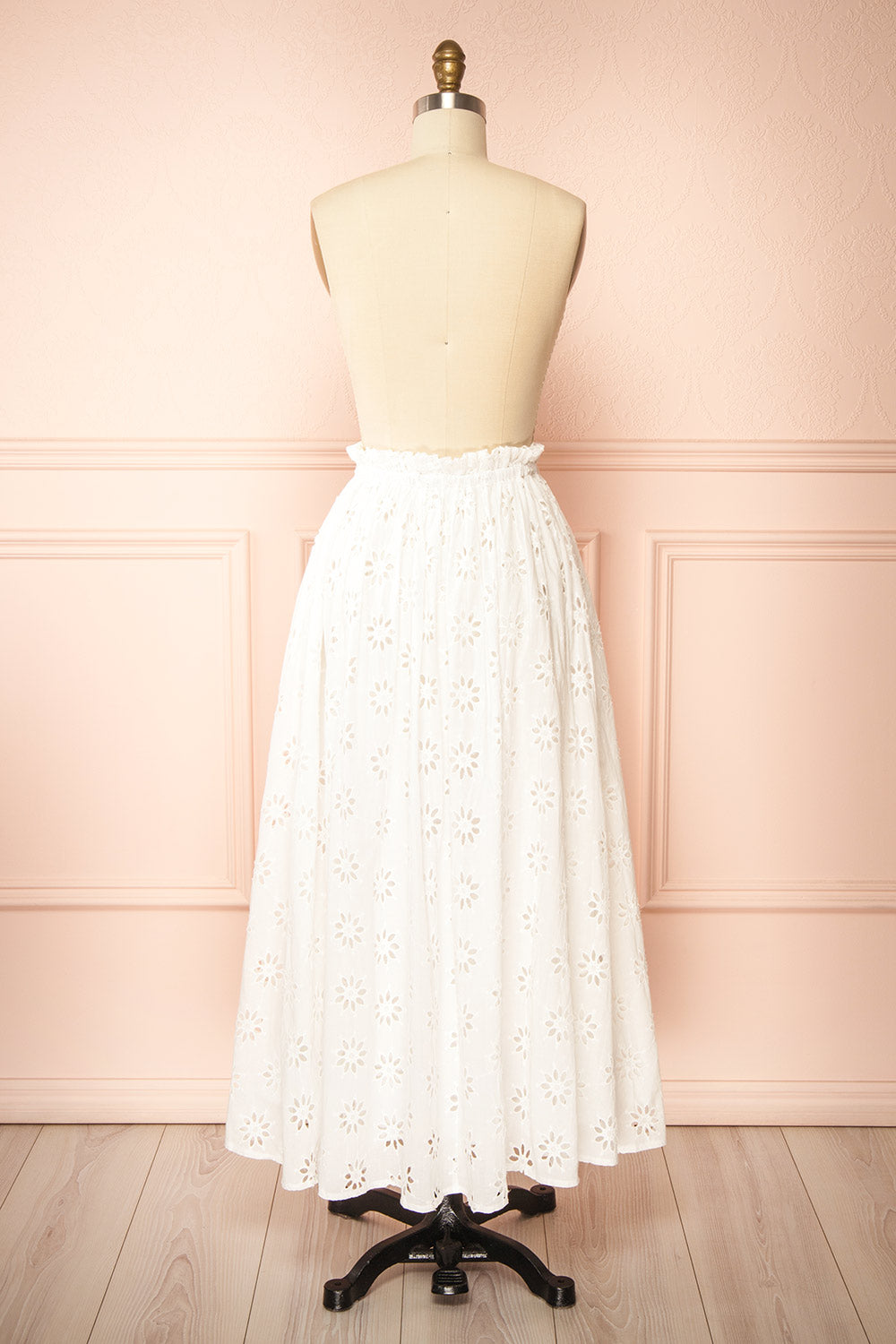 Cathia Long White Openwork Skirt | Boutique 1861 back view