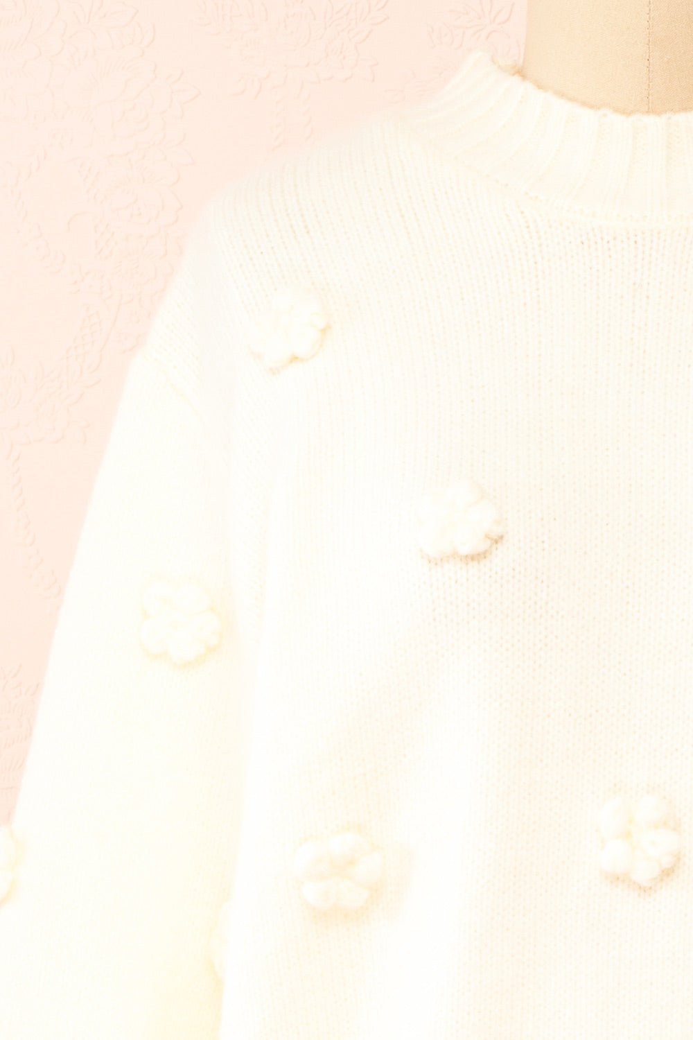 Cathy Ivory 3D Floral Sweater | Boutique 1861 front