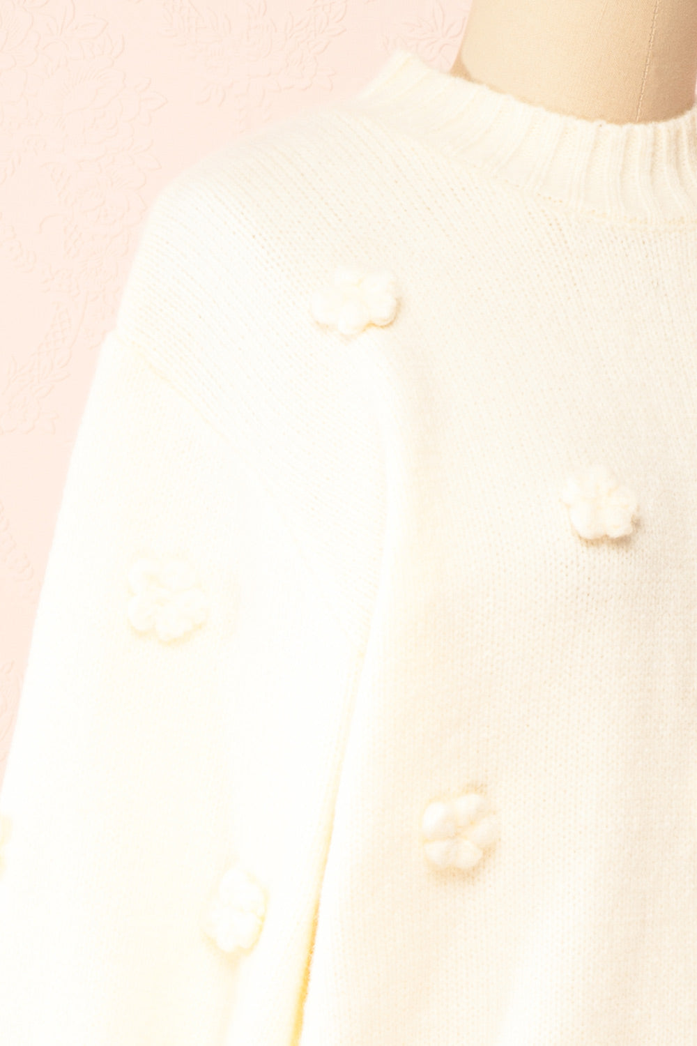 Cathy Ivory 3D Floral Sweater | Boutique 1861 side