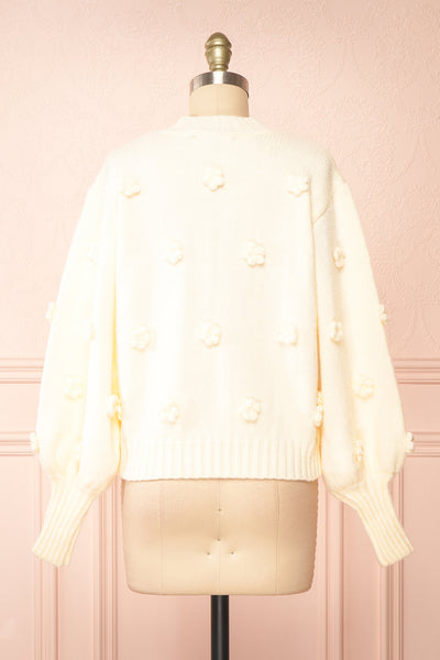 Cathy Ivory 3D Floral Sweater | Boutique 1861 back view