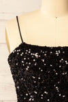 Cavaignac Black Sequin Crop Top | La petite garçonne front