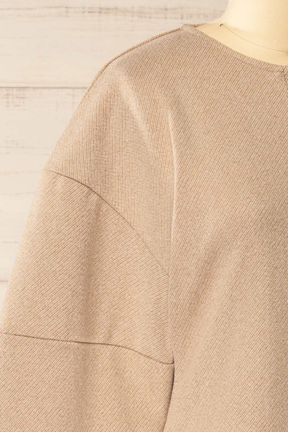 Ceduna Beige Button-Up Flared Cardigan | La petite garçonne side