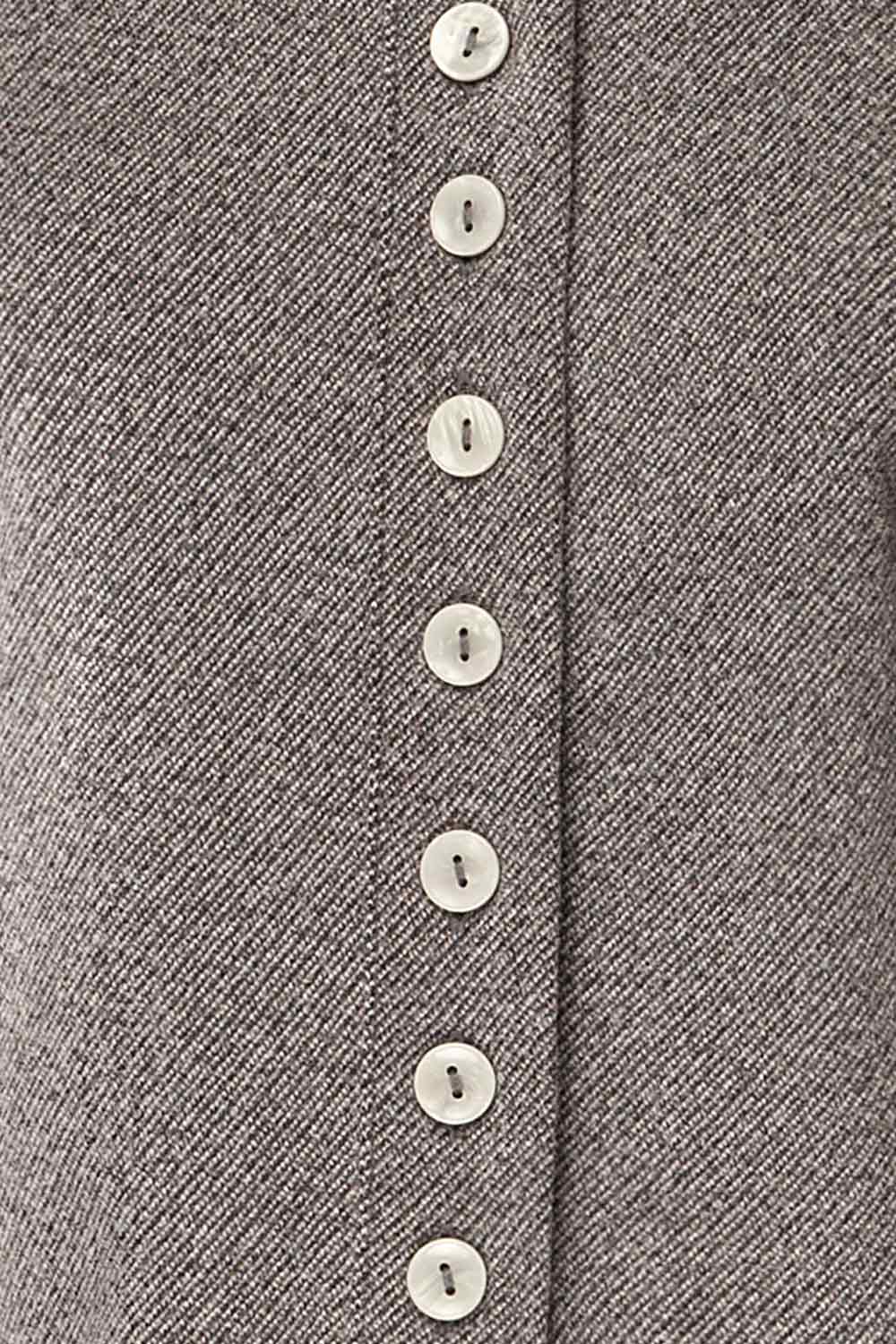 Ceduna Grey Button-Up Flared Cardigan | La petite garçonne fabric