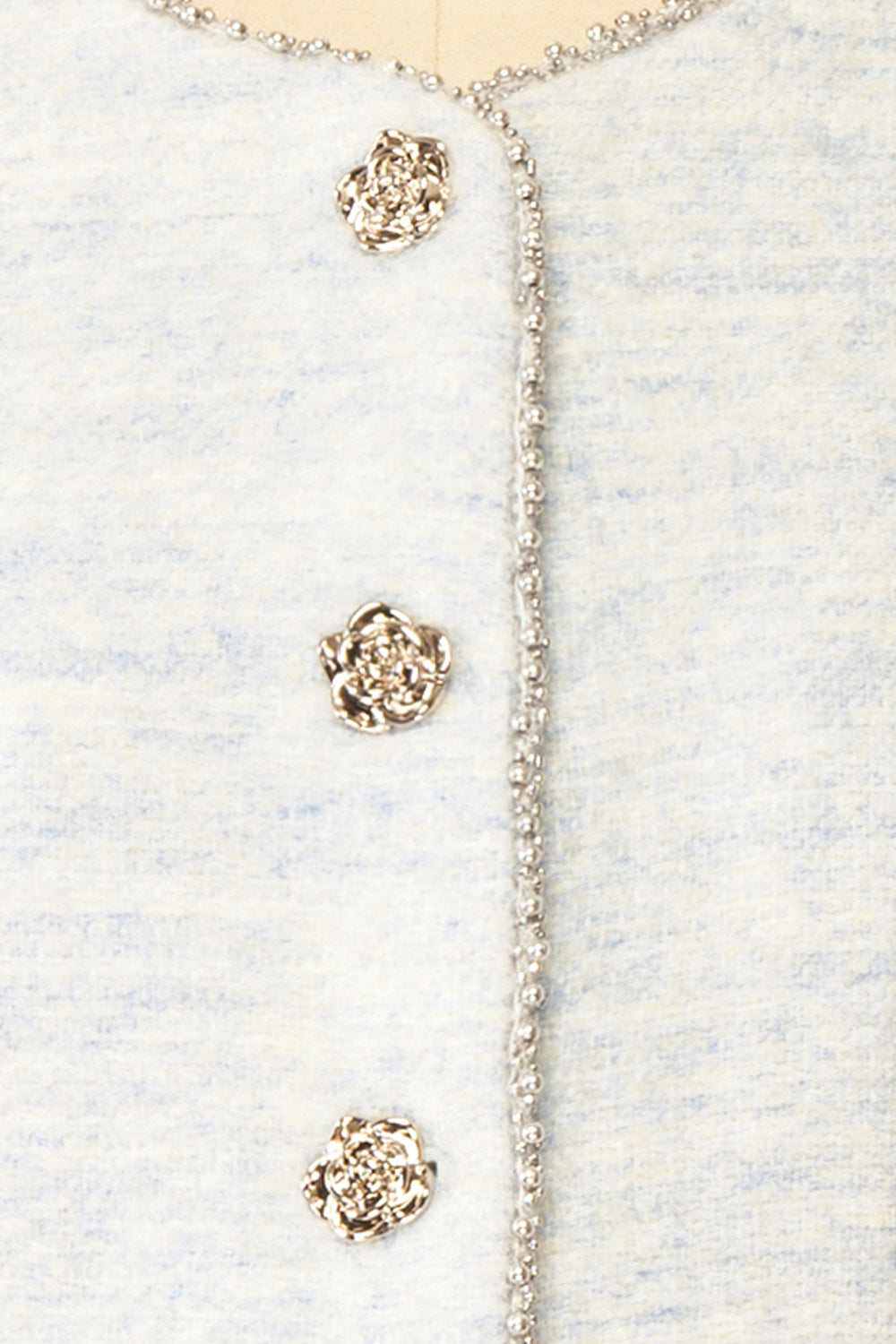 Cendrine Blue Tweed Blazer with Ample Sleeves | Boutique 1861 fabric