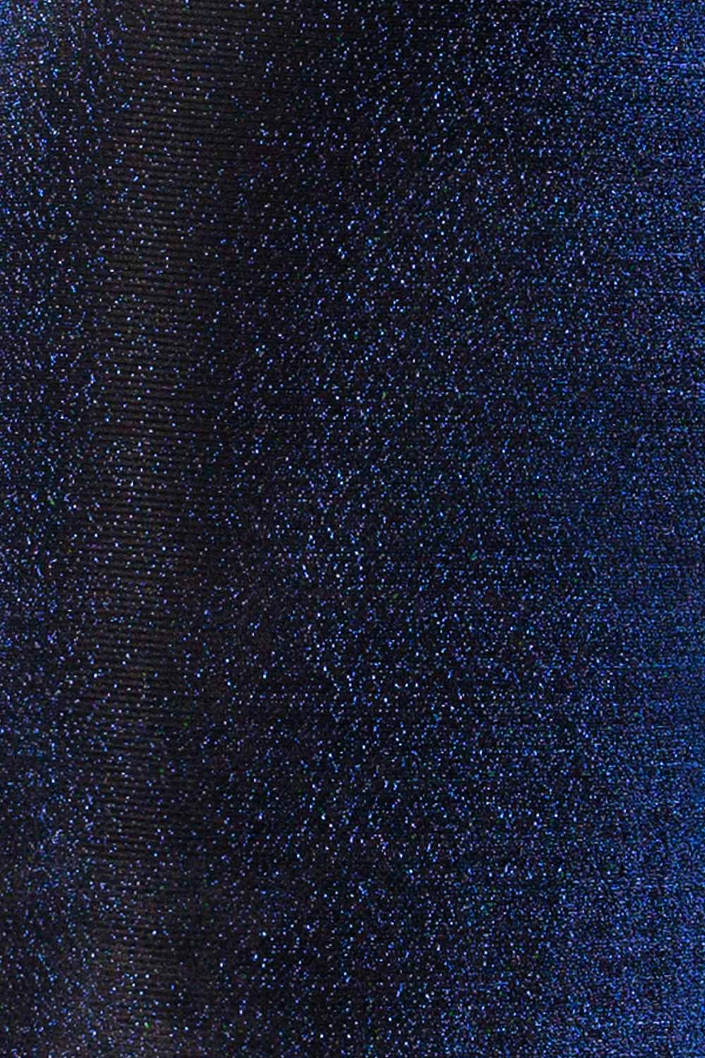Certika Sparkly Navy Mesh Maxi Dress | La petite garçonne fabric
