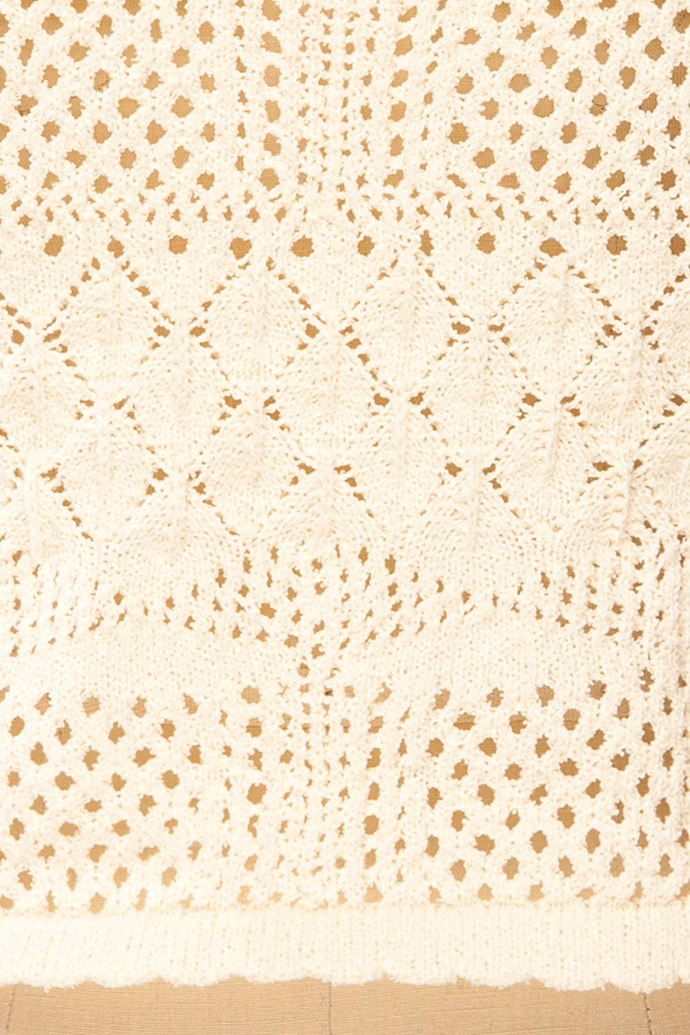Champoton Beige Crochet Sleeveless Crop Top | La petite garçonne  fabric 