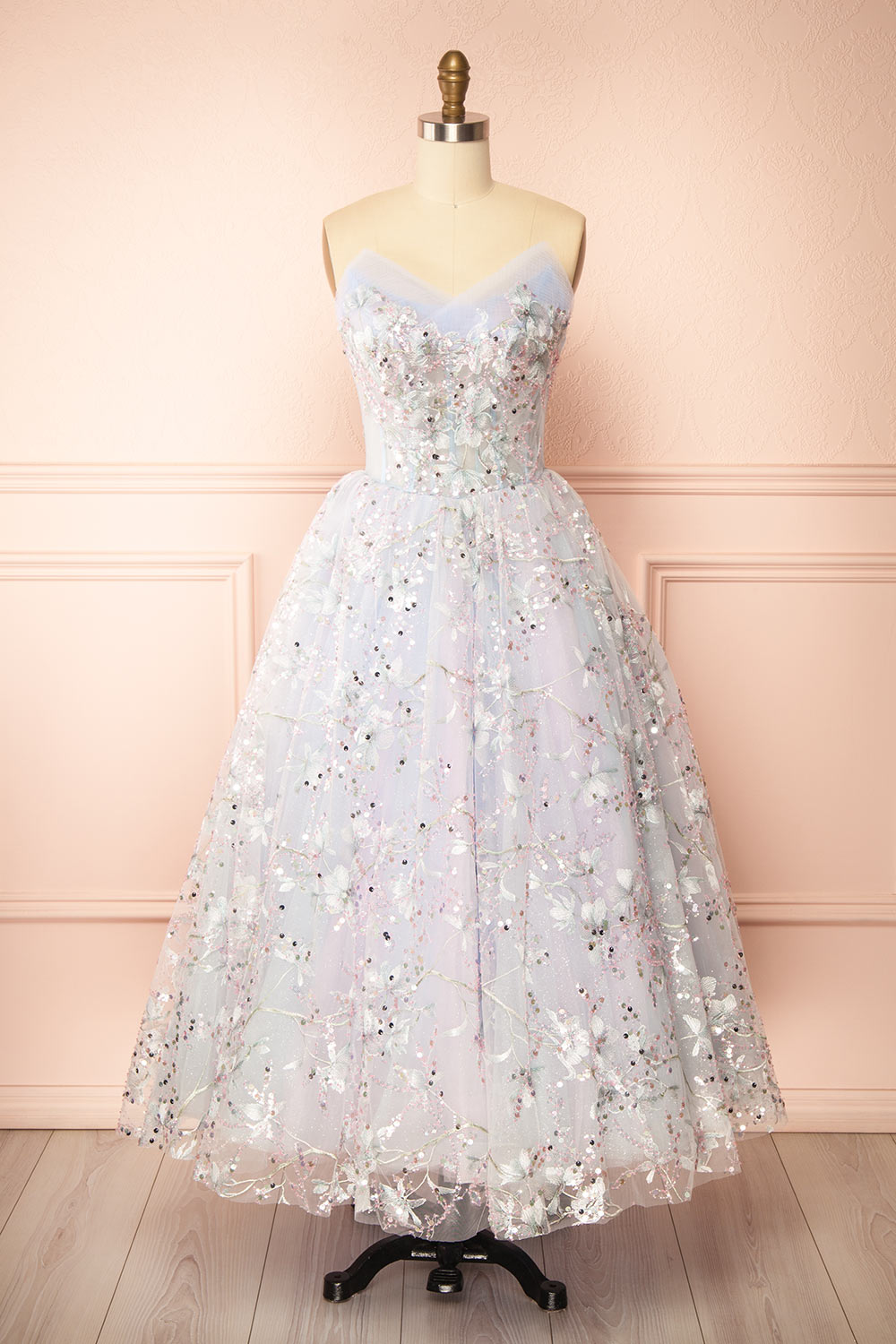 Picone×Laxebirdie FeliciaDress Charla Light Blue Midi Corset Dress | Boutique 1861