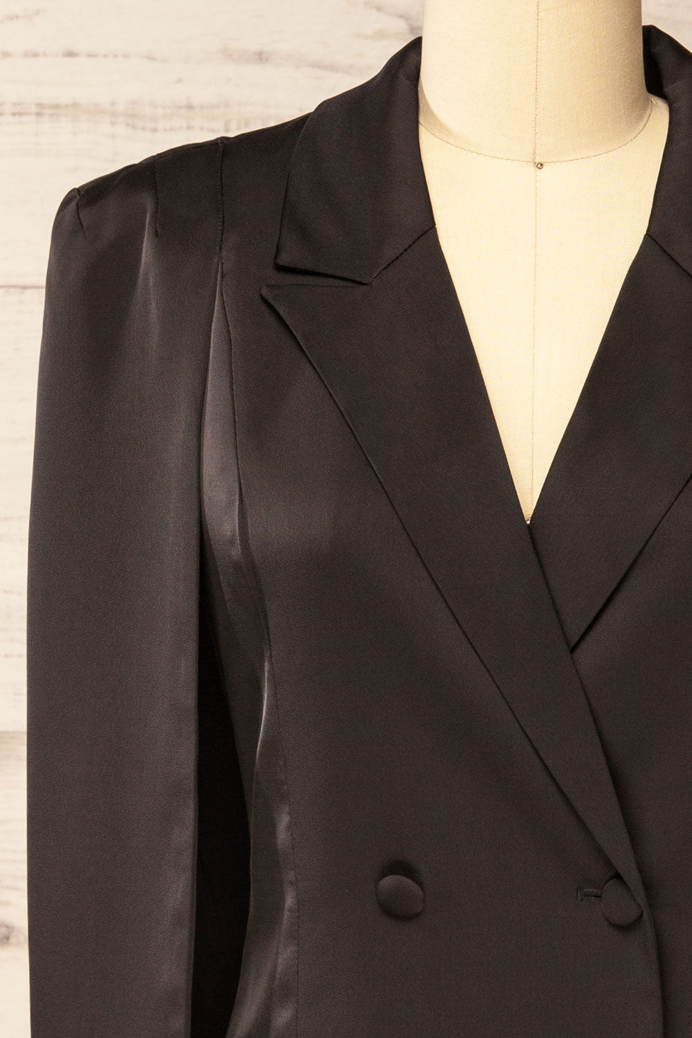 Charlene Black Cape Blazer Dress | La petite garçonne front