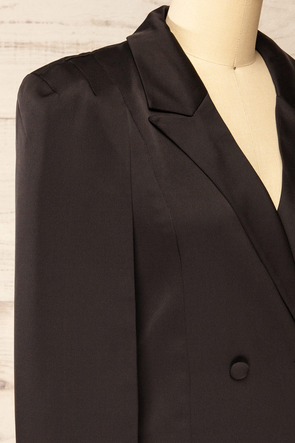 Charlene Black Cape Blazer Dress | La petite garçonne side