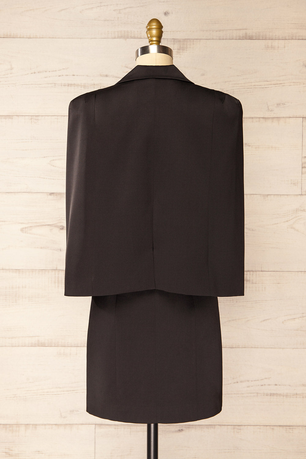 Charlene Black Cape Blazer Dress | La petite garçonne back view