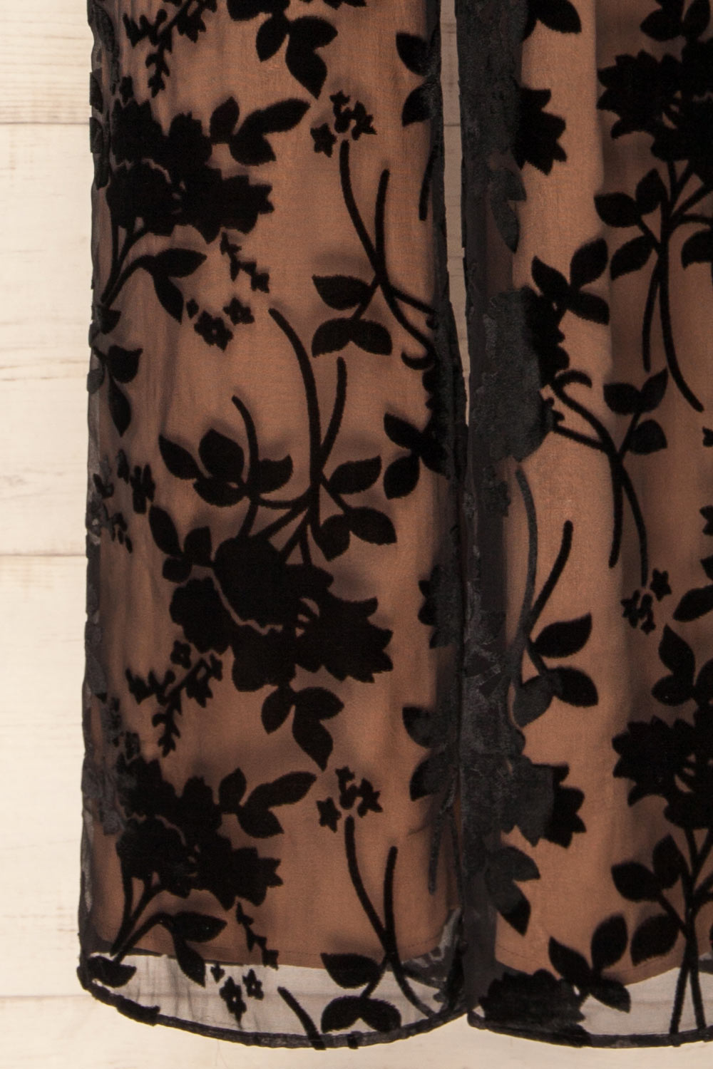 Charleroi Beige Jumpsuit w/ Black Floral Overlay | La petite garçonne bottom