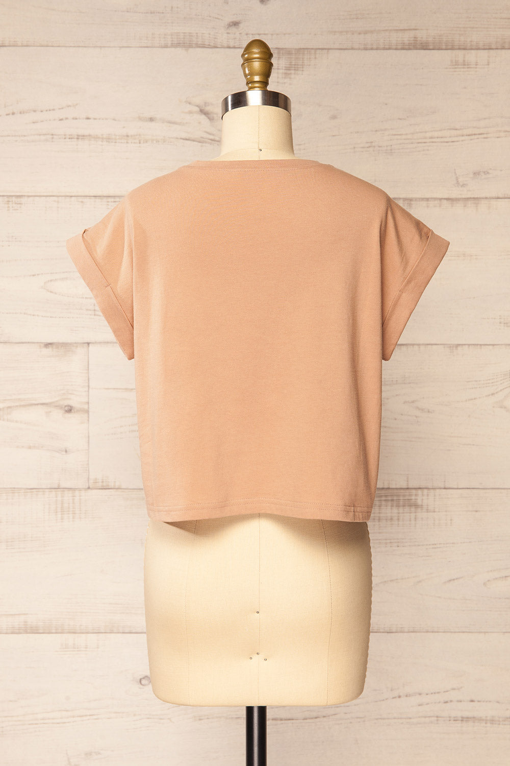 Cheddington Beige Cropped T-Shirt | La petite garçonne  back view