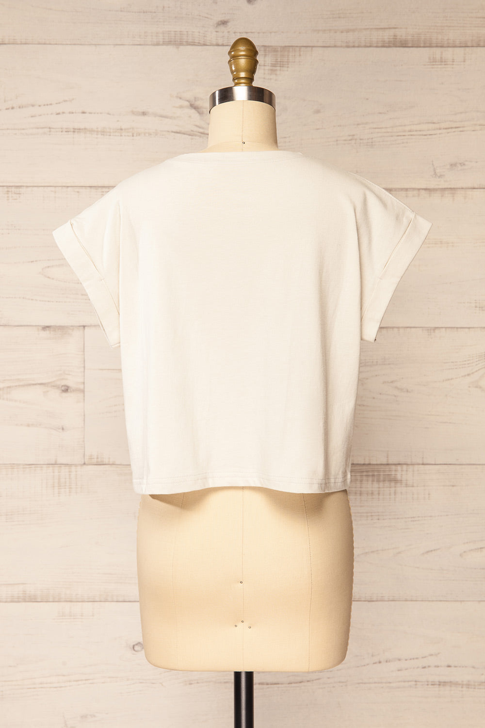 Cheddington Ivory Cropped T-Shirt | La petite garçonne  back view