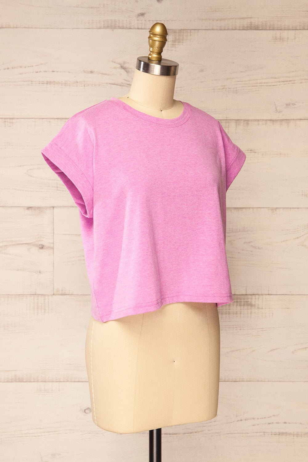 Cheddington Pink Cropped T-Shirt | La petite garçonne  side view