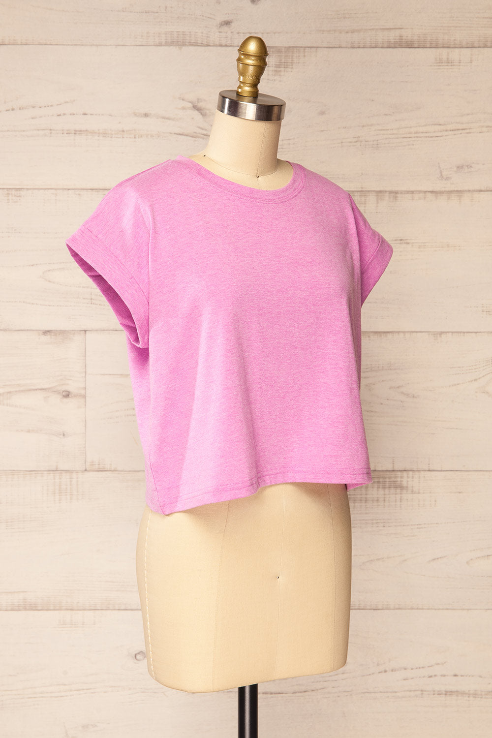 Cheddington Pink Cropped T-Shirt | La petite garçonne side view
