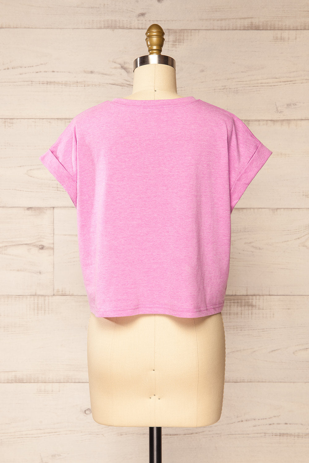 Cheddington Pink Cropped T-Shirt | La petite garçonne  back view