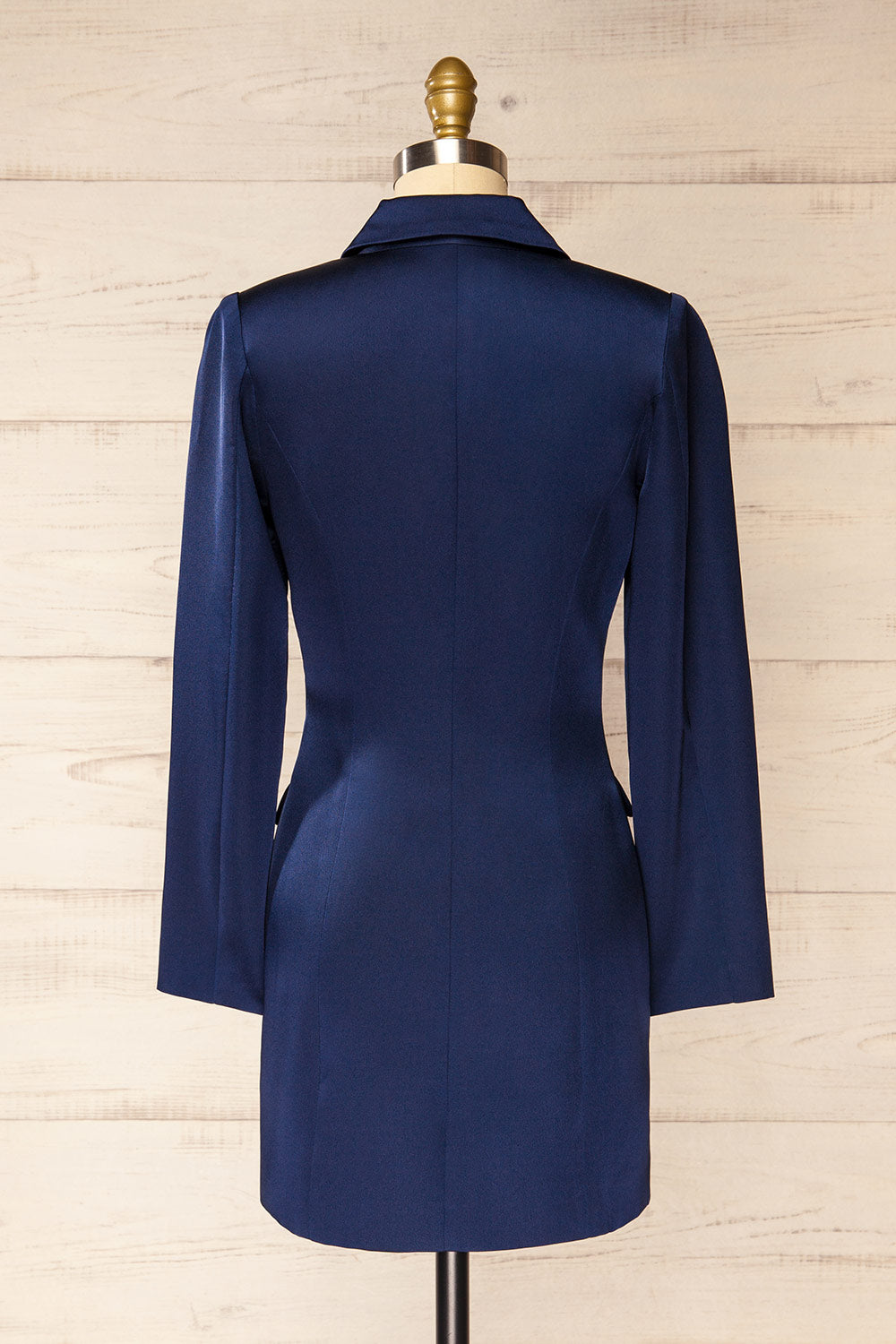 Cherbourg Short Navy Blazer Dress w/ Shoulder Pads | La petite garçonne back view