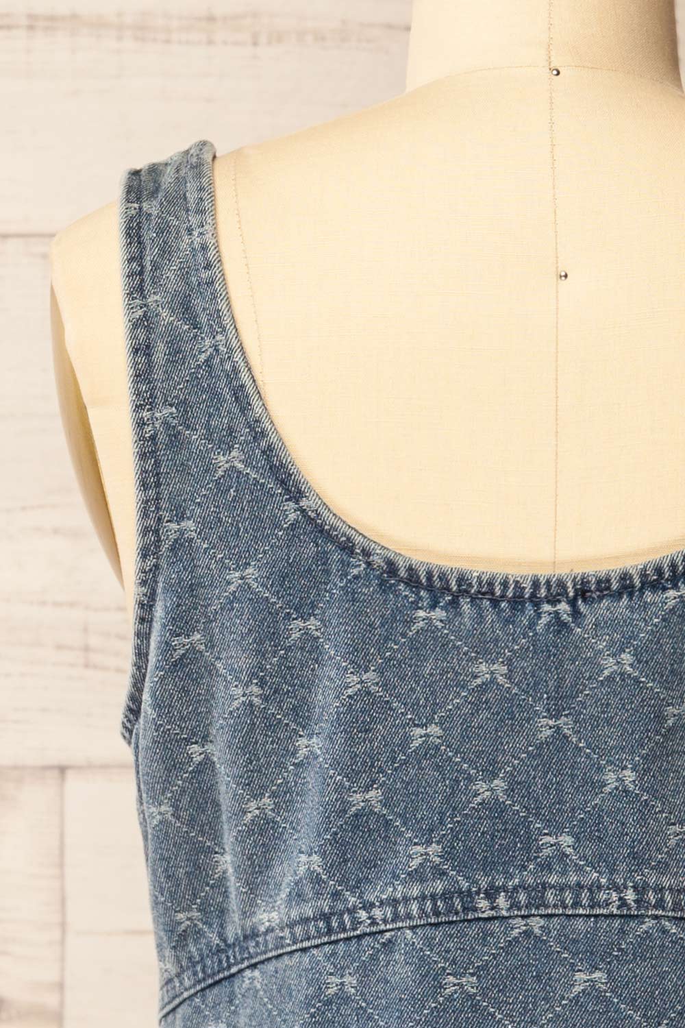 Chisapani Blue Denim Mini Dress with Bow Pattern | La petite garçonne back
