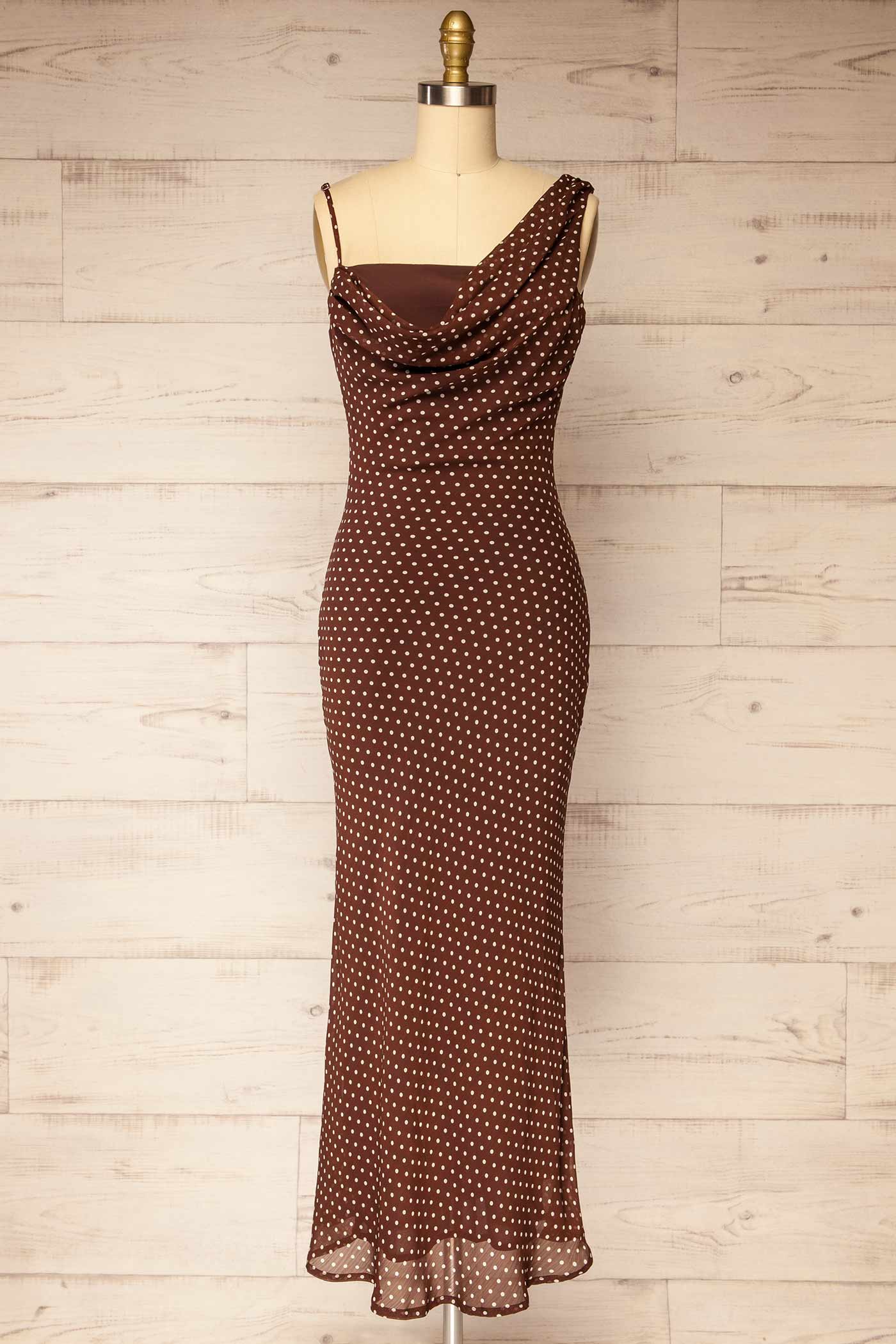 Cholula | Asymmetrical Maxi Polka Dots Dress