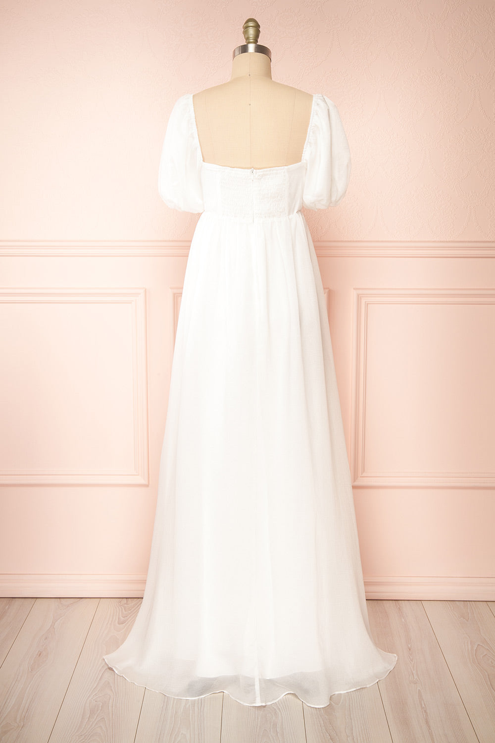 Chrissy White Maxi Dress w/ Empire Waist | Boudoir 1861 back view