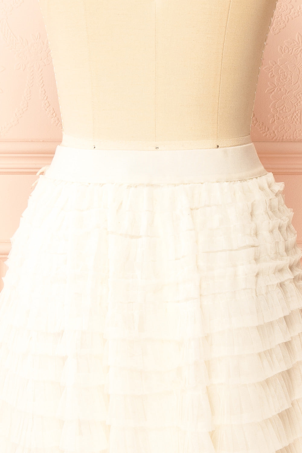 Christabel Ivory Ruffled Maxi Skirt with 3D Flowers | Boutique 1861 back