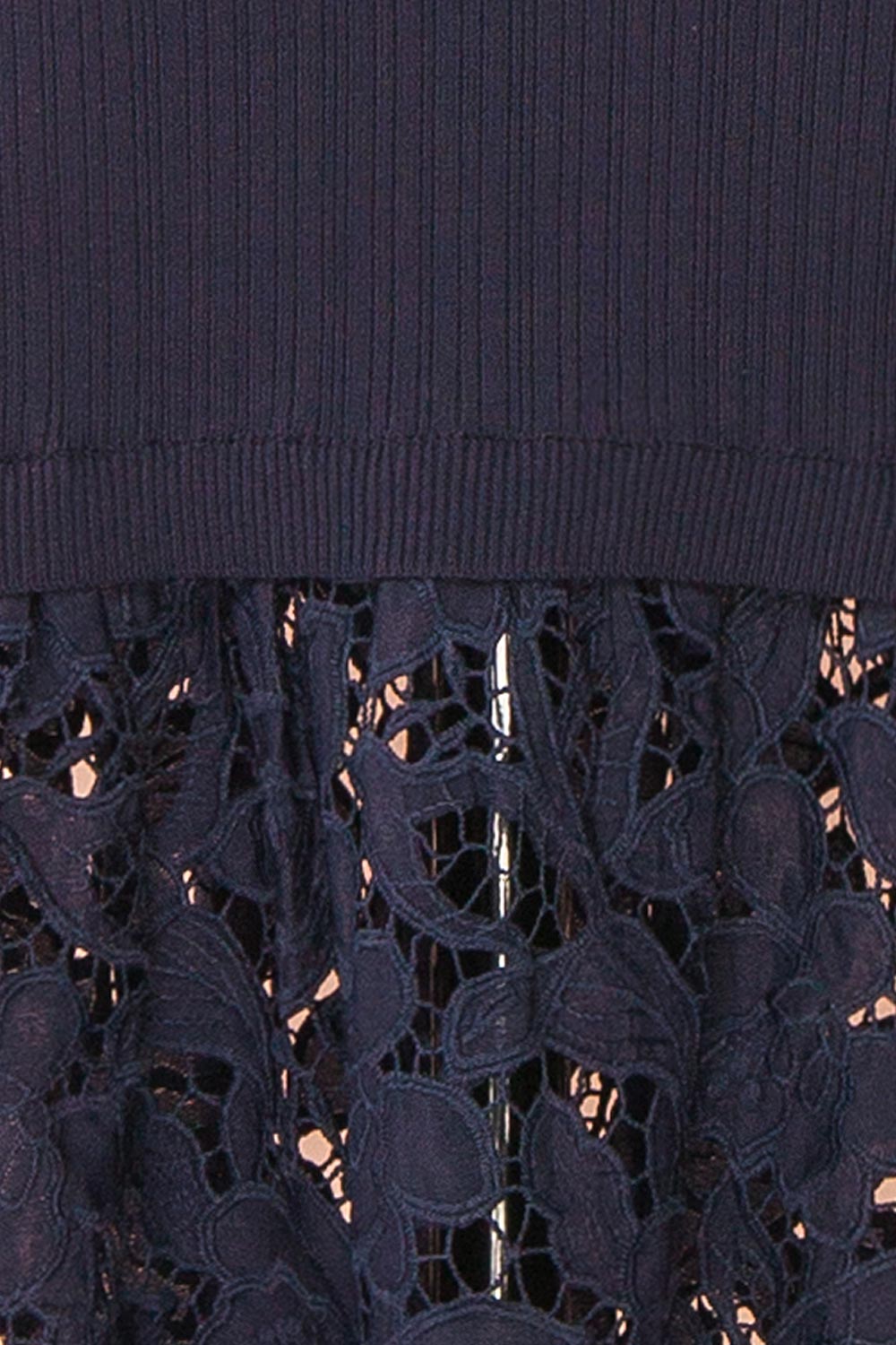 fabric of Christie Sleeveless Navy Midi Dress with Lace from Boutique 1861