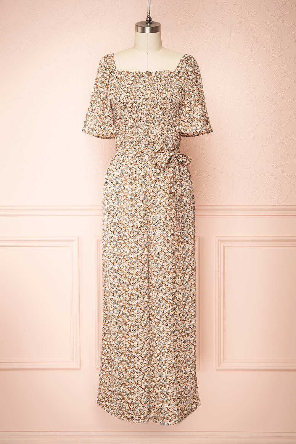 Chungha Ditsy Floral Jumpsuit w/ Belt | Boutique 1861 front view