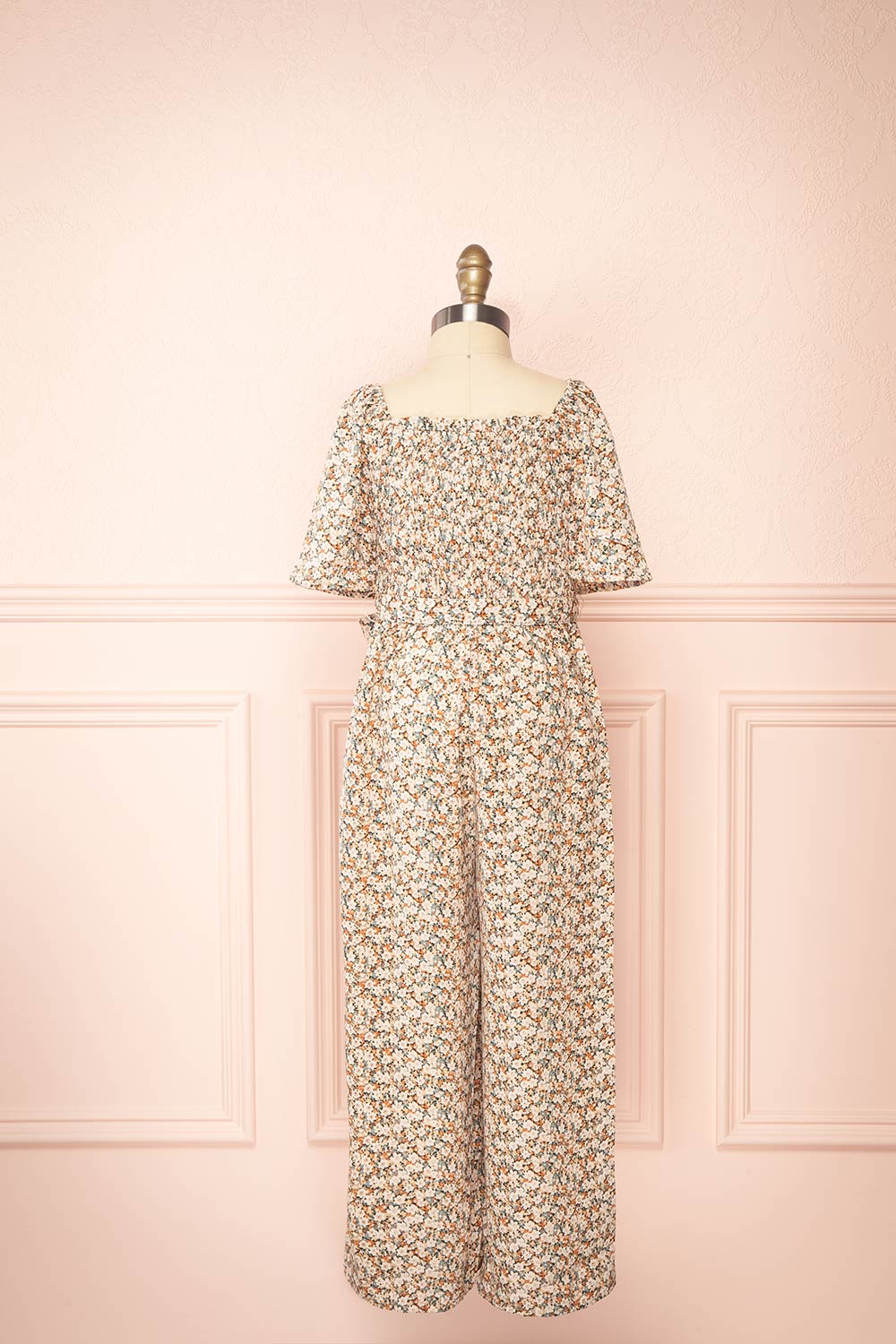 Chungha Mini Ditsy Floral Jumpsuit w/ Belt | Boutique 1861 back view