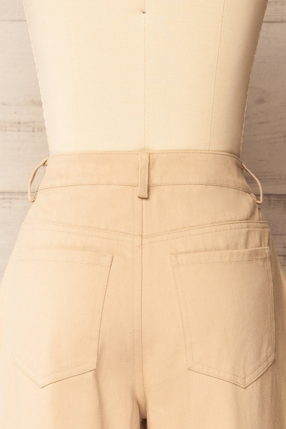 Chutanga Wide Leg High-Waisted Beige Pants | La petite garçonne back