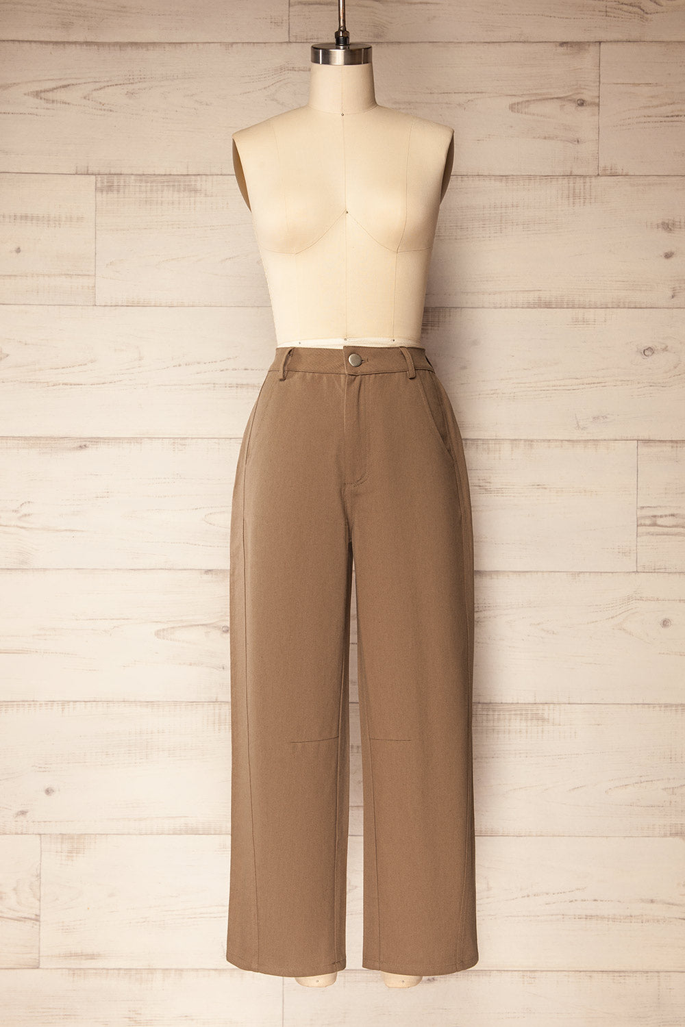 Chutanga Brown Wide Leg High-Waisted Pants | La petite garçonne front view