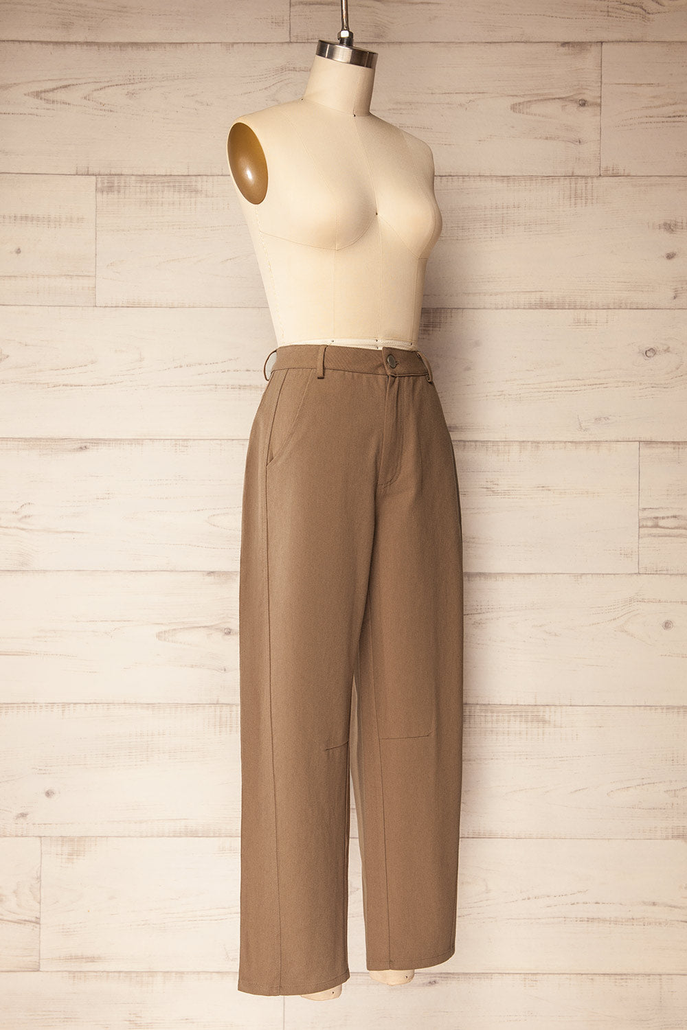 Chutanga Brown Wide Leg High-Waisted Pants | La petite garçonne side view