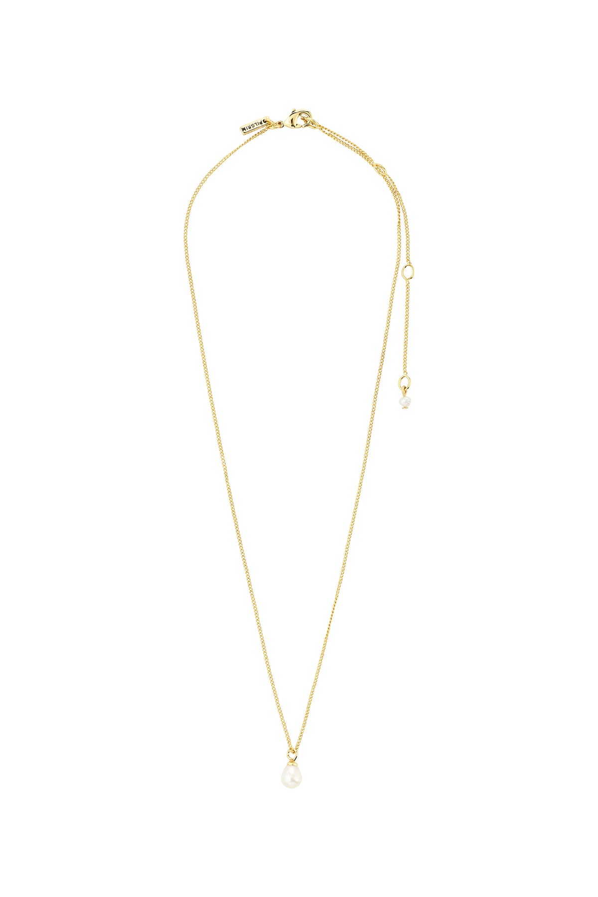 necklace view of Cidia Gold Pearl Necklace and Earrings Set by Pilgrim from La petite garçonne