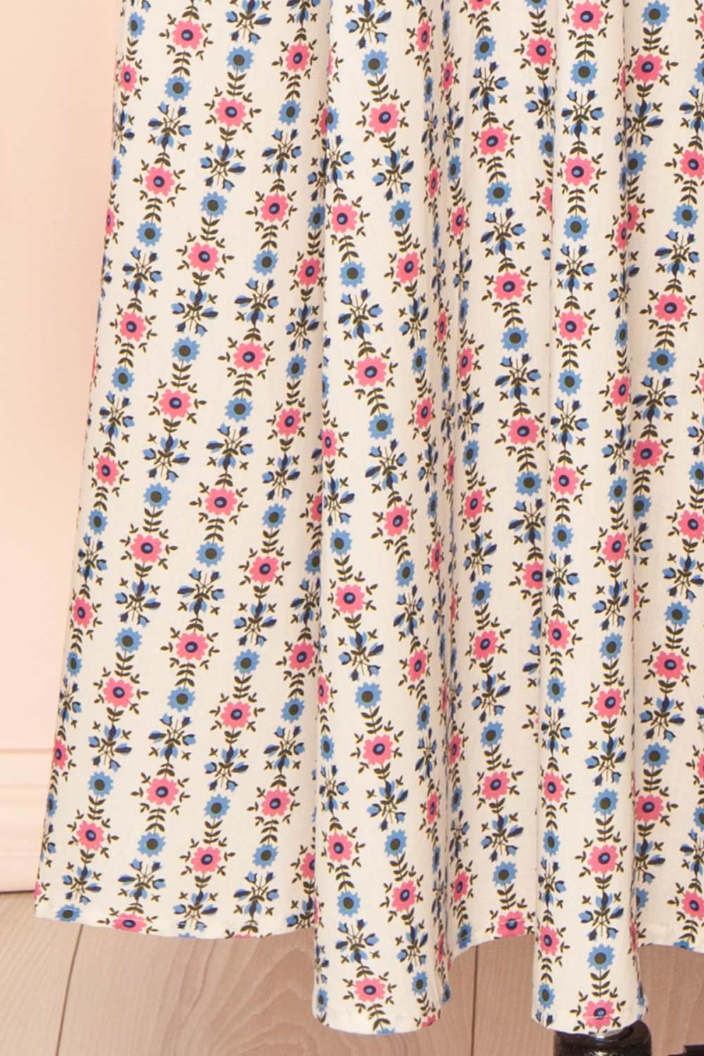 Cinzia Floral Midi Dress with Corset Top | Boutique 1861 bottom