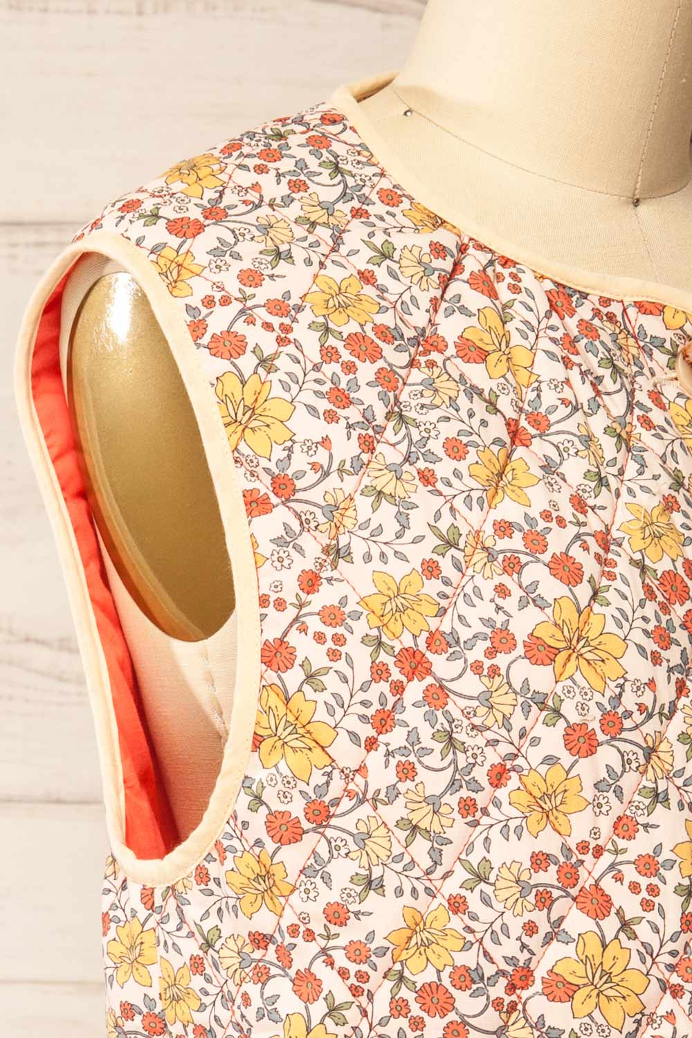 Claverton Quilted Floral Vest | La petite garçonne side