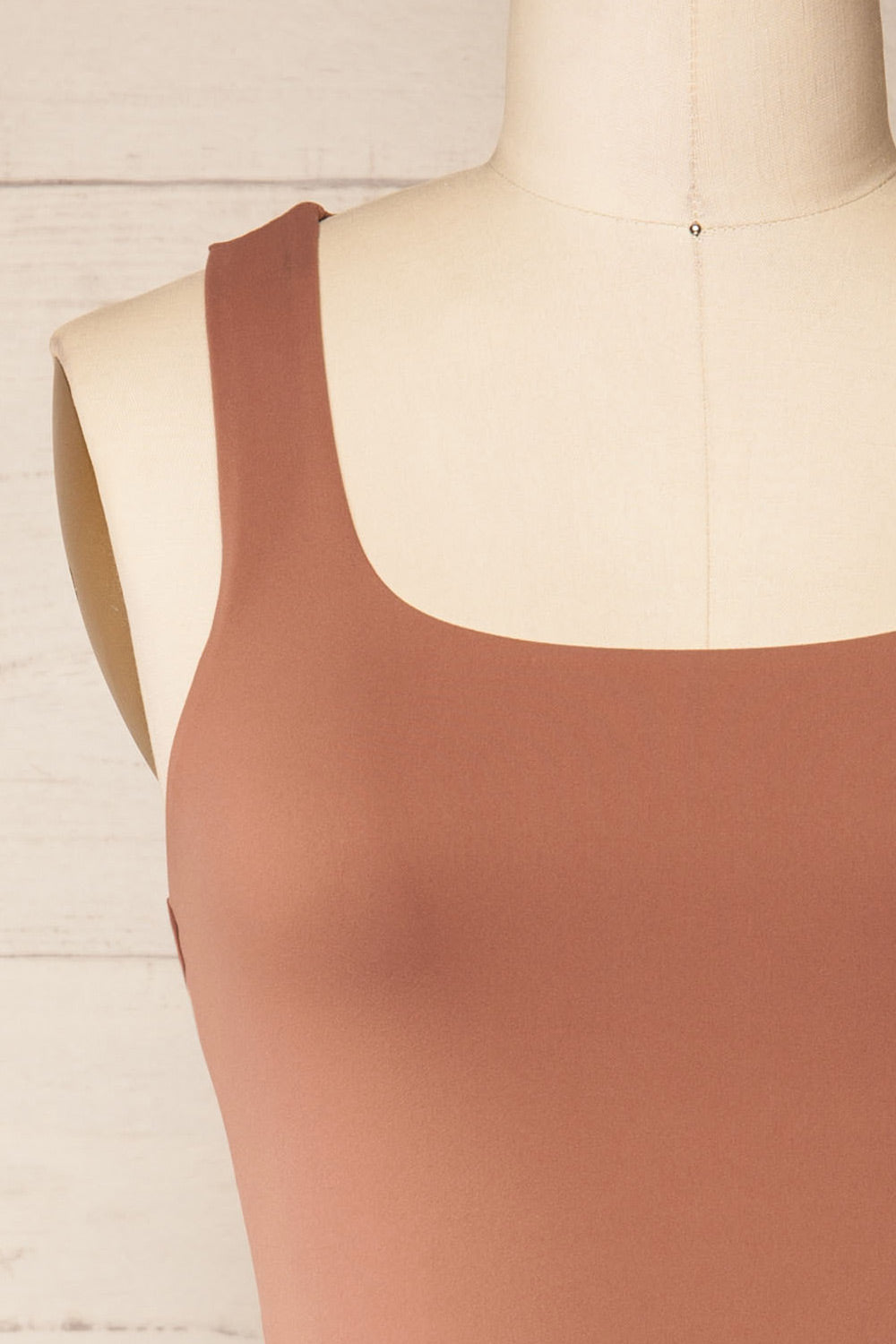 Clevedon Brown Bodysuit w/ Square Neckline | La petite garçonne front