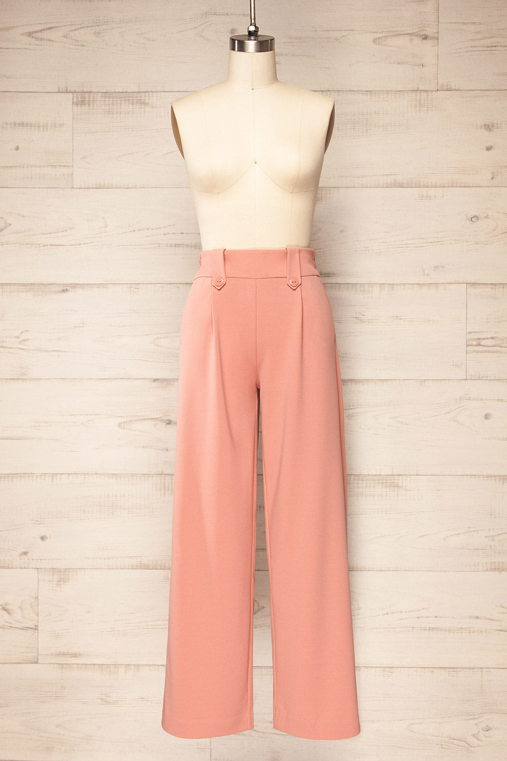 Clovelly Pink Straight-Leg Pants w/ Pockets | La petite garçonne front view