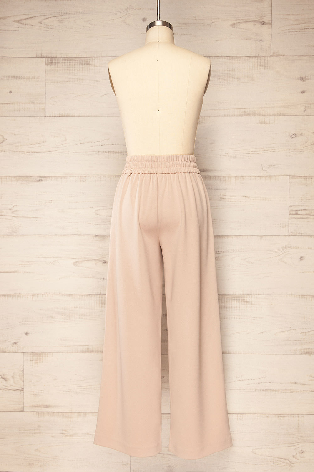Clovelly Taupe Straight-Leg Pants w/ Pockets | La petite garçonne back view
