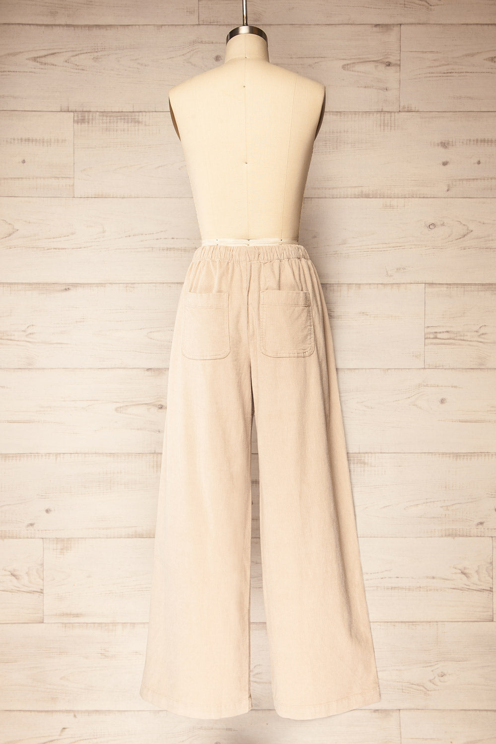 Clovis Beige Corduroy Pants with Adjustable Cord | La petite garçonne back