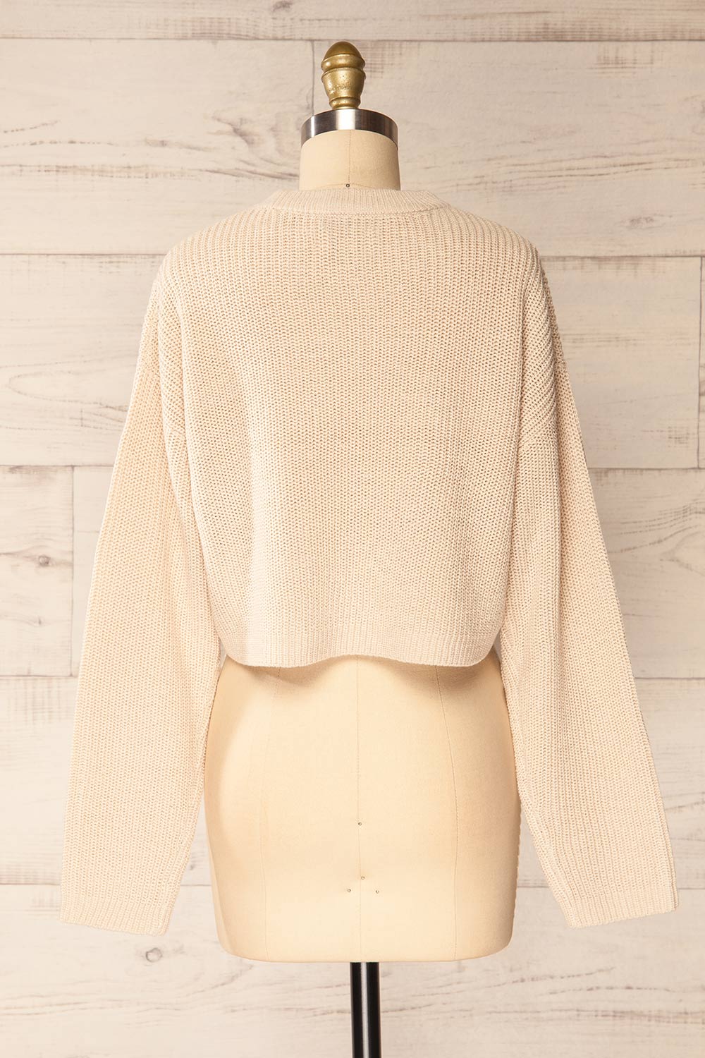 Colorado Beige Cropped Knit Sweater | La petite garçonne back view