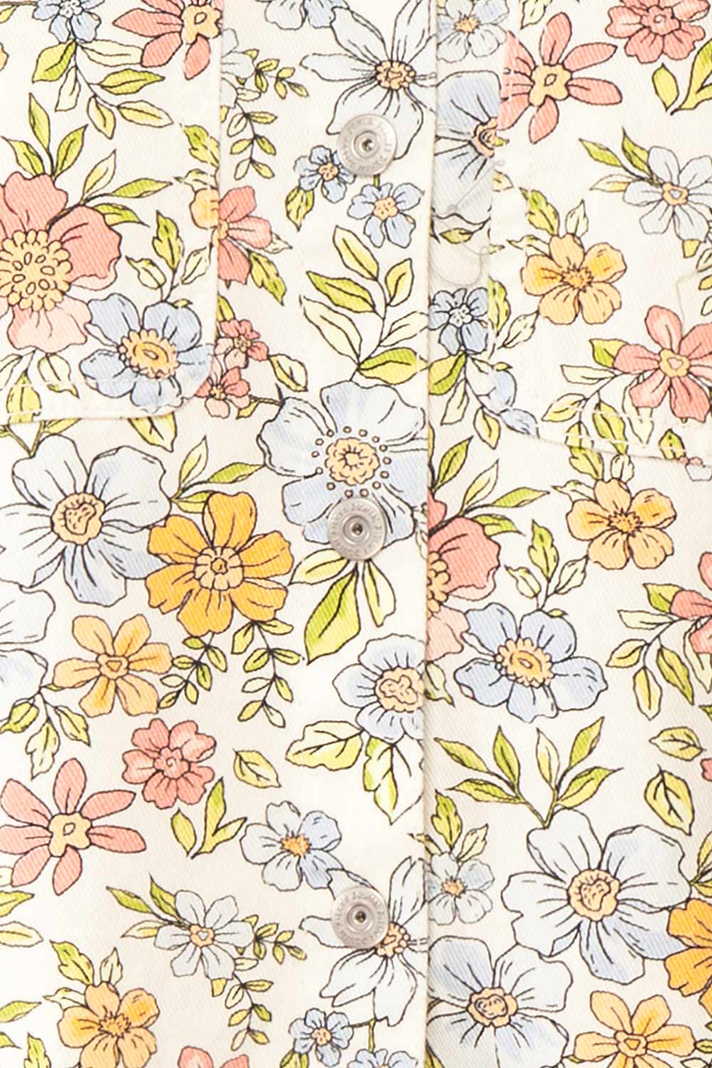 Connie Floral Denim Short-Sleeved Shirt | Boutique 1861 fabric 