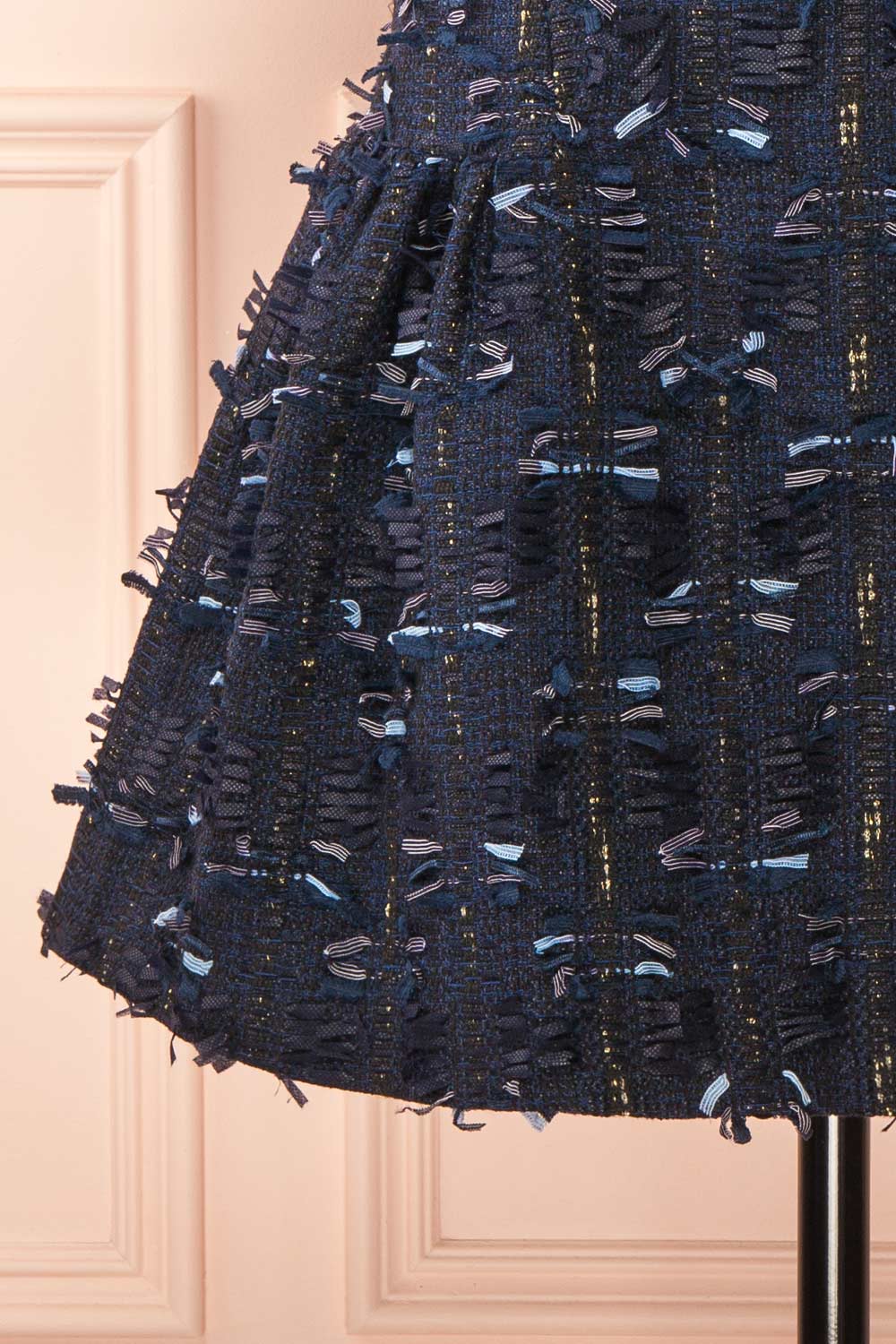 Coralyne Navy Tweed V-Neck Mini Dress | Boutique 1861 bottom