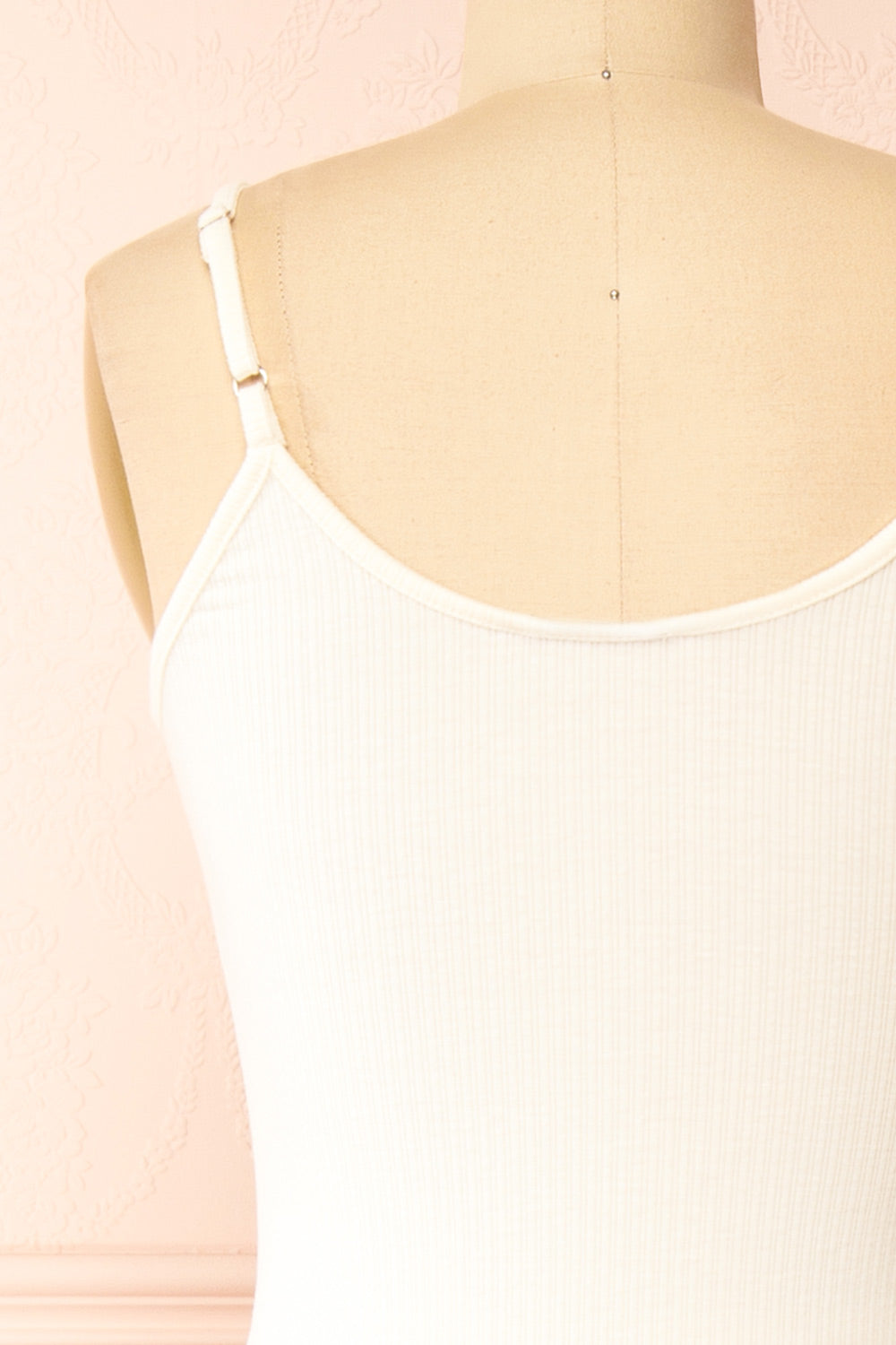 Corina Long Cream Fitted Sleeveless Knit Dress | Boutique 1861  back