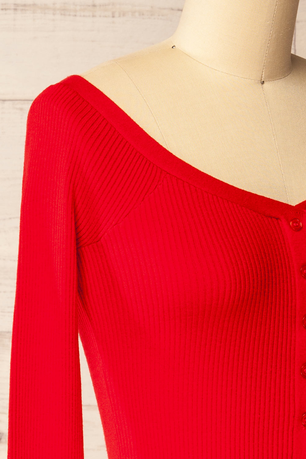 Cork Red Ribbed Top | La petite garçonne side