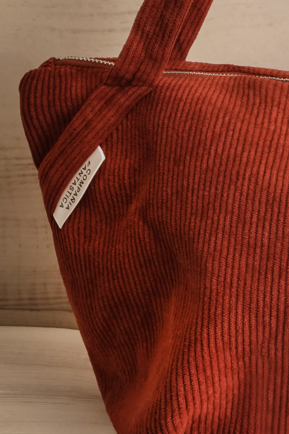 Cortura Brown Corduroy Shoulder Bag | La petite garçonne close-up